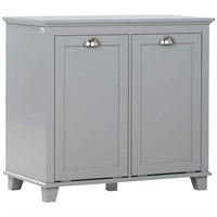 $152  HOMCOM Gray Bathroom Floor Cabinet with 2-Co