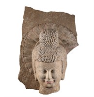 White marble Buddha head before Ming dynasty