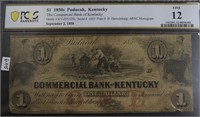 1850'S PCGS $1 COMMERCAIL BANK OF KY  FINE 12