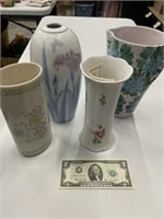 4 Floral Vases - Nice - Someone's Getting a Deal!