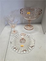 Vintage pink depression glass