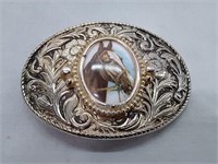 Porcelain Horse Head Belt Buckle