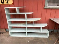 Unique Wooden Tiered Light Blue Shelf