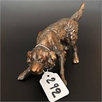 Vintage Cyan Brass Dog Sculpture