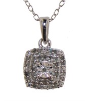 Cushion Cut 1/4 ct Diamond Necklace