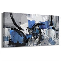 Large Abstract Wall Art - Canvas Wall Art in Blue