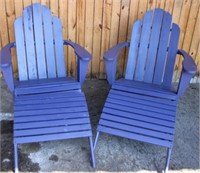 Pair Adirondack Chairs w/ Stools