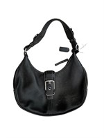 Vintage Black Coach Leather Shoulder Hobo Bag