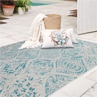 FH Home Flat Woven Outdoor Rug, 8' x 10'