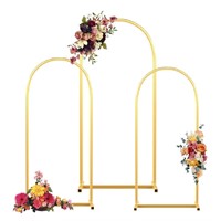Metal Arch Backdrop Stand Set of 3 Gold Wedding