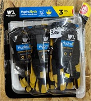 Hydra Hyde M Leather Work Gloves, 3pk