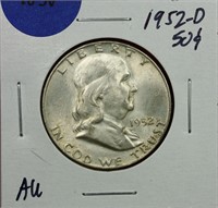 1952-D Franklin Half Dollar AU