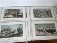 12 winter scene placemats 4 different scenes,