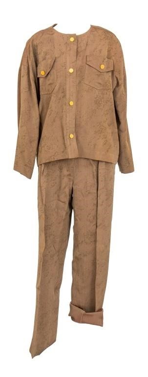 Chanel Boutique Military Style Taupe Pant Suit