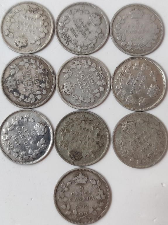 10 Canadian Silver Coins