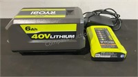 Ryobi 40V Battery & Charger