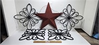 Star Wall Pocket & 2 Wall Sconce Candle Holders, &