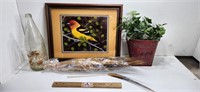 Bird Print, "Hope" Wall Art, Vintage Cola Bottle