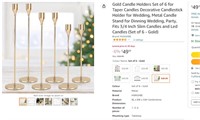Gold Candle Holders Set of 6