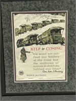 "Keep it Coming" Framed War Poster