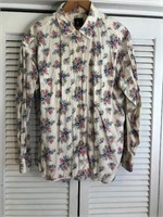 VINTAGE LIZ SPORT FLORAL SHIRT LARGE