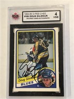 1984-85 OPC DOUG GILMOUR SIGNED ROOKIE CARD #185