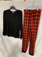 WOMENS PLAID PAJAMA SET SIZE SMALL