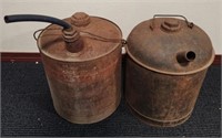 (2) Large Vintage Oil Cans