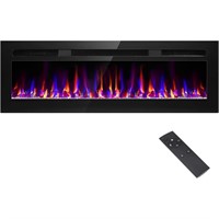 60 Inch Electric Fireplace Recessed and Wall