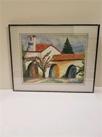 Framed Mission Watercolor