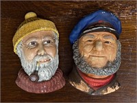 Two Legend Nautical Chalkware Heads