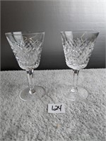 2- WATERFORD Crystal Wine Glasses- Alana Design
