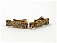 Antique Spanish Damascene earrings Non pierced