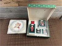 Hallmark Christmas Lot Ornaments & Plate