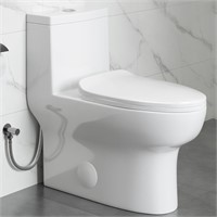 Eridanus 12' Rough-In Small Compact Toilet  White