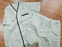 Vintage 60s Men's Pajama Set Shorts Mint Green