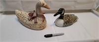 Wood  Ceramic Duck Decor