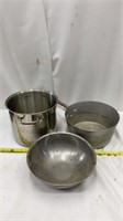 Aluminum Pot, Stainless Steel Stock Pot and Bowl