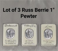 Lot of 3 Russ Berrie 1" Pewter Medal