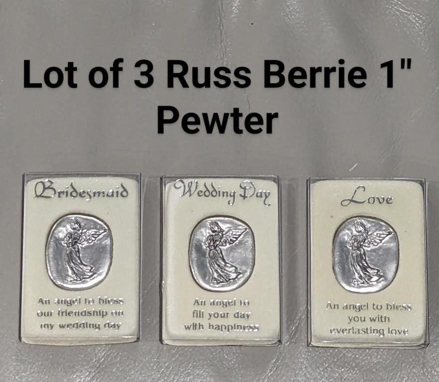 Lot of 3 Russ Berrie 1" Pewter Medal