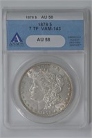 1878 Morgan Silver Dollar 7 TF VAM 143