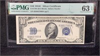 Currency: PMG CH UNC 63 EPQ 1934-C $10 Silver