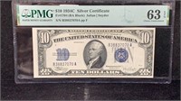 Currency: PMG CH UNC 63 EPQ 1934-C $10 Silver