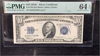 Currency: PMG CH UNC 64 EPQ 1934-C $10 Silver