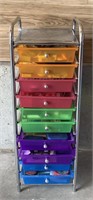 10 Drawer Roll Around Cart w/ Crafting Contents