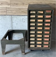30 Drawer Metal Cabinet w/ Base