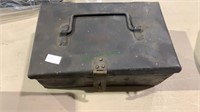 Antique heavy duty metal first aid kit box.