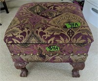 Purple Upholstered Storage Ottoman 19x16x18"