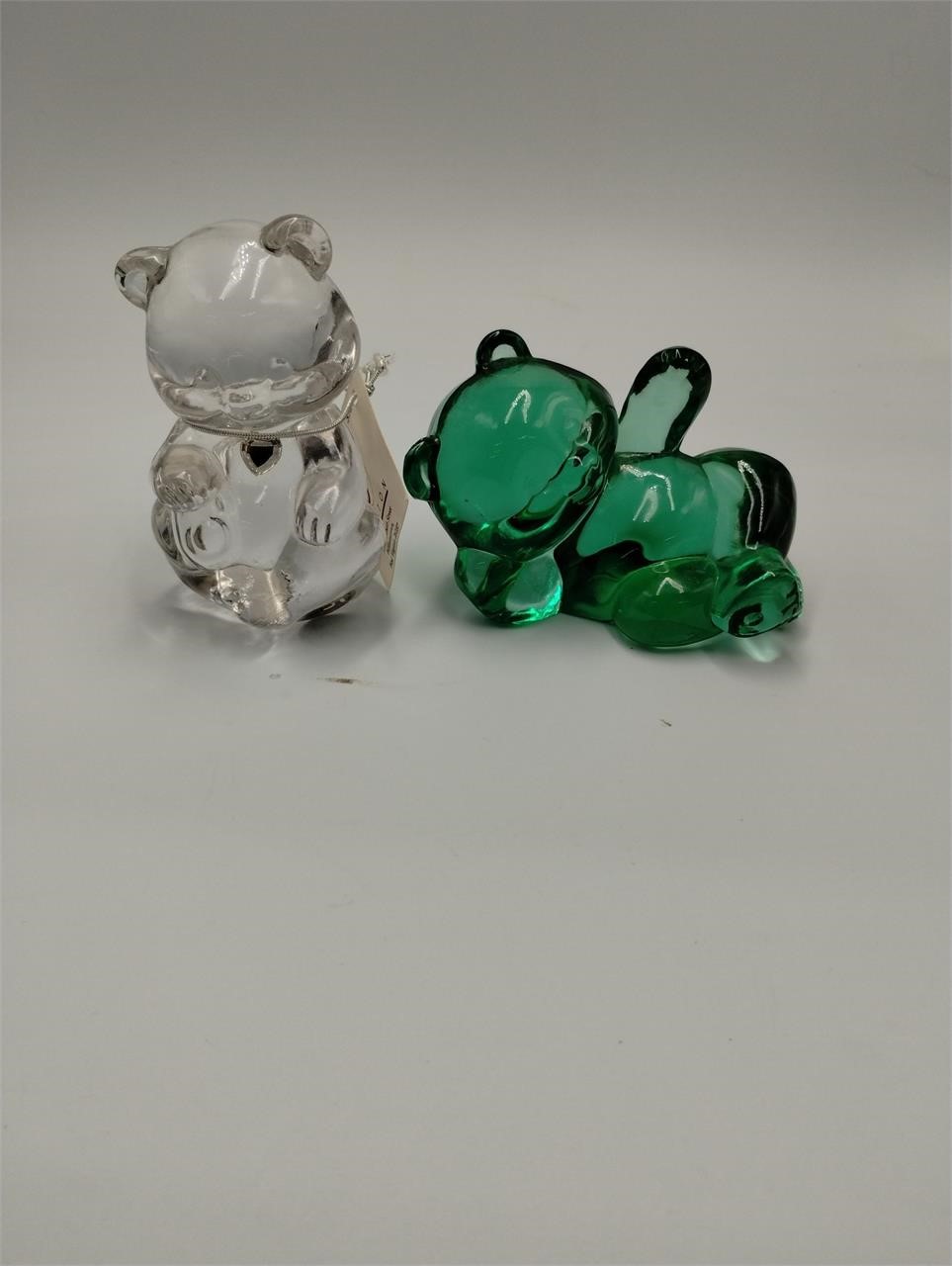 2 pc Fenton Art Glass Bears