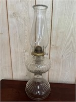 Antique Eagle Clear Pressed Glass Oil Lamp